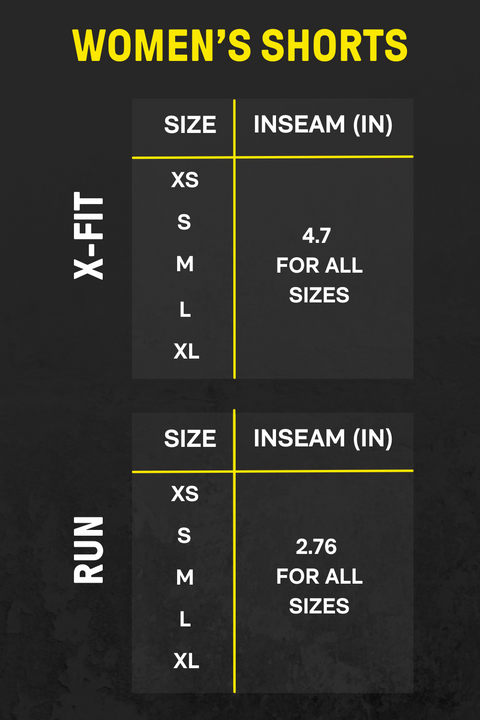 WOMEN'S SHORTS INSEAMS