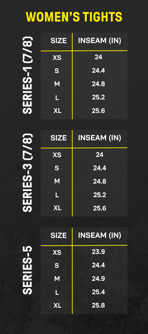 WOMEN'S TIGHTS INSEAMS