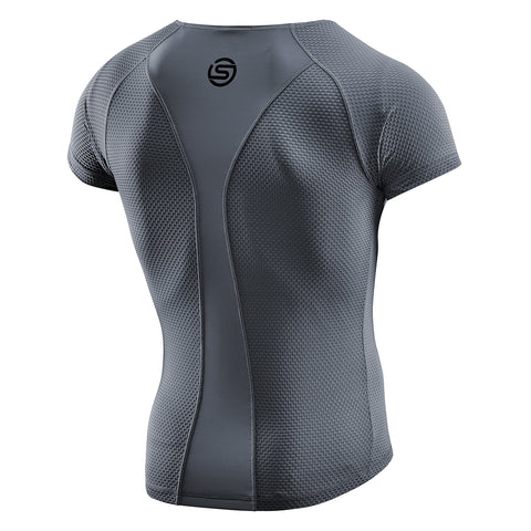 SKINS CYCLE MEN'S SHORT SLEEVE BASELAYER CHARCOAL