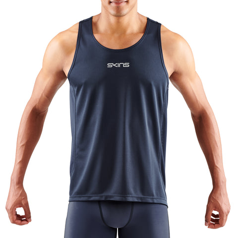 SKINS SERIES-3 MEN'S RUNNING SINGLET NAVY BLUE