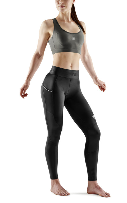 SKINS SERIES-3 WOMEN'S LONG TIGHTS POCKET BLACK