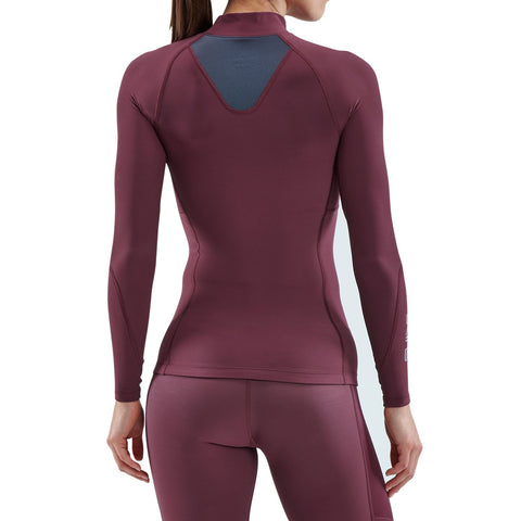 SKINS SERIES-3 WOMEN'S THERMAL LONG SLEEVE TOP BURGUNDY