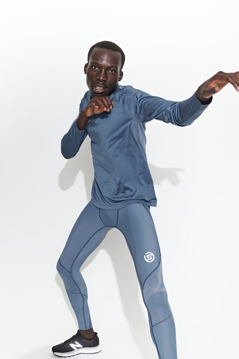 SKINS SERIES-3 MEN'S LONG SLEEVE ACTIVE TOP CHARCOAL