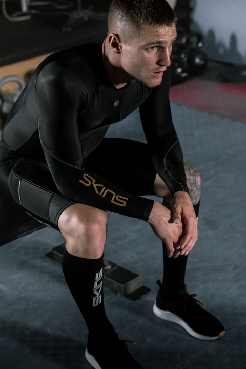 SKINS SERIES-3 MEN'S HALF TIGHTS BLACK WAVE