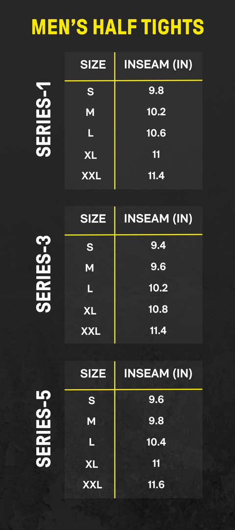 MEN'S HALF TIGHTS INSEAMS