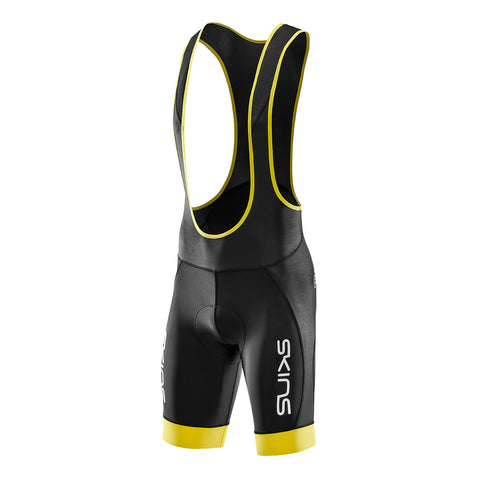 SKINS CYCLE MEN'S ELITE BIB SHORTS BLACK/ZEST