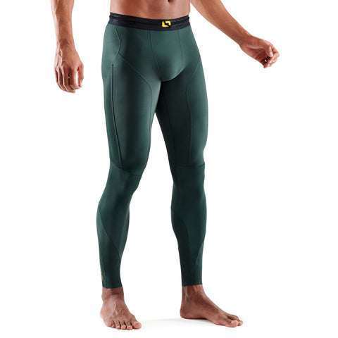 SKINS SERIES-5 MEN'S LONG TIGHTS FOREST GREEN