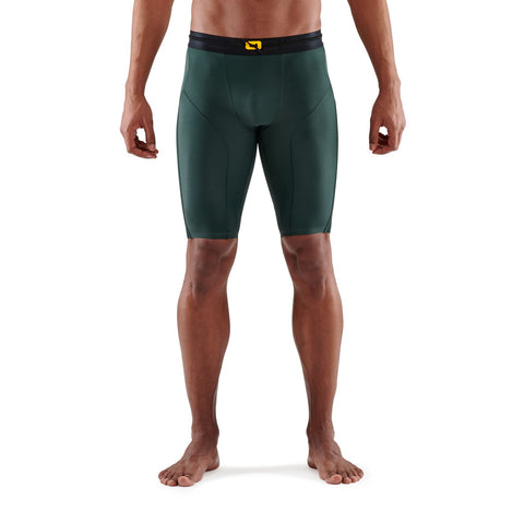 SKINS SERIES-5 MEN'S HALF TIGHTS FOREST GREEN