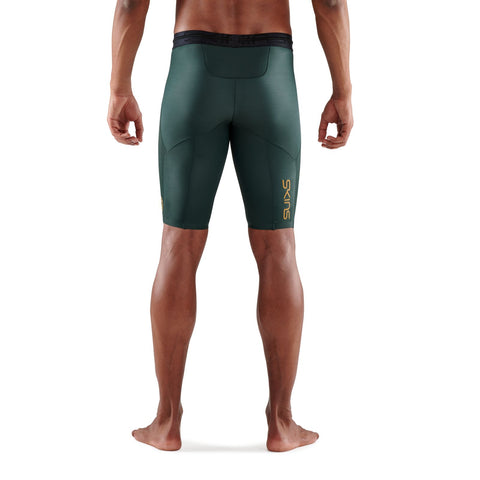 SKINS SERIES-5 MEN'S HALF TIGHTS FOREST GREEN