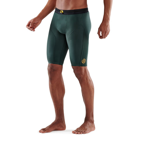 SKINS SERIES-5 MEN'S HALF TIGHTS FOREST GREEN