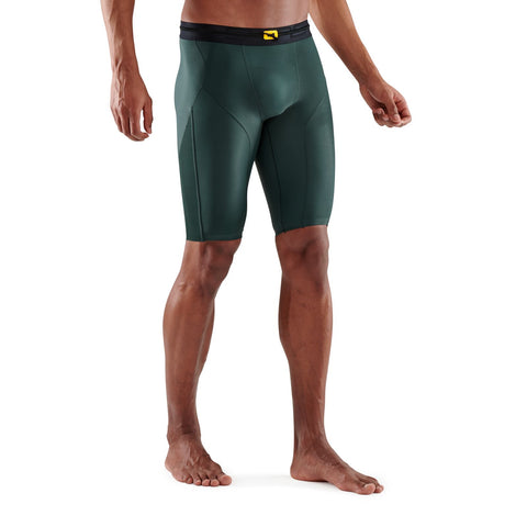 SKINS SERIES-5 MEN'S HALF TIGHTS FOREST GREEN