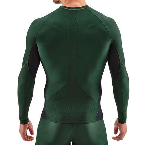 SKINS SERIES-5 MEN'S LONG SLEEVE TOP GREEN/GREY