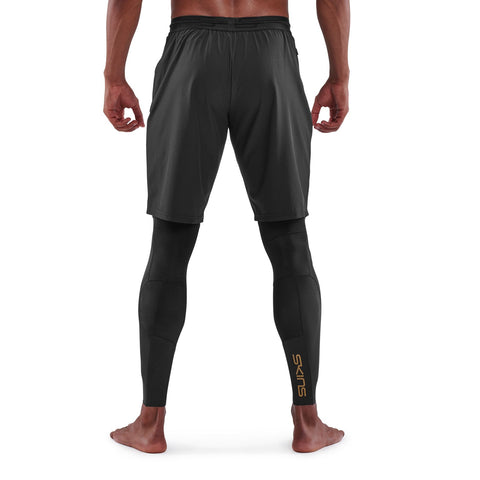 SKINS SERIES-5 MEN'S TRAVEL AND RECOVERY LONG TIGHTS BLACK