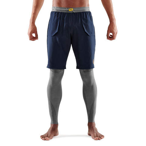 SKINS SERIES-5 MEN'S TRAVEL AND RECOVERY LONG TIGHTS BATTLESHIP