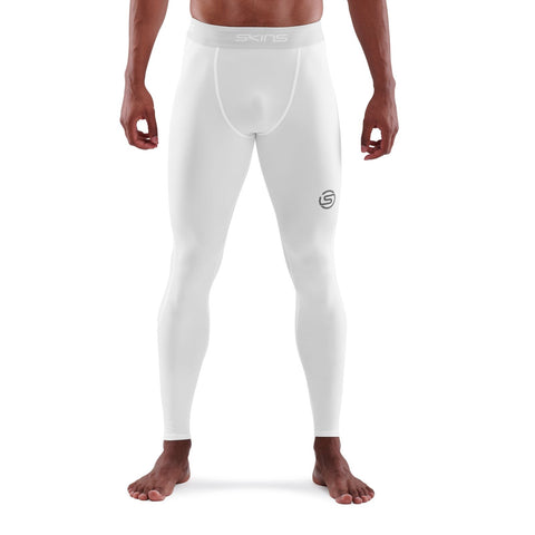 SKINS SERIES-1 MEN'S LONG TIGHTS WHITE