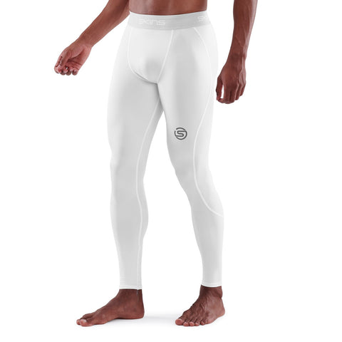 SKINS SERIES-1 MEN'S LONG TIGHTS WHITE