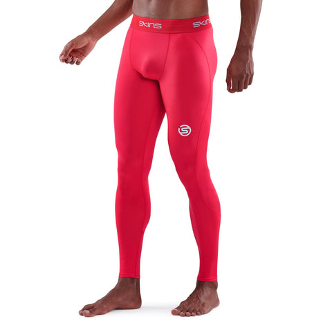 SKINS SERIES-1 MEN'S LONG TIGHTS RED