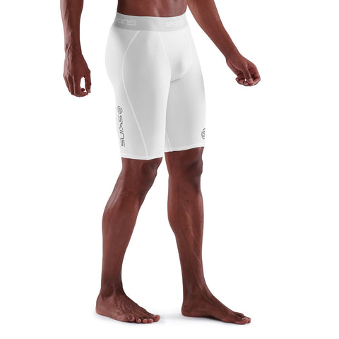 SKINS SERIES-1 MEN'S HALF TIGHTS WHITE