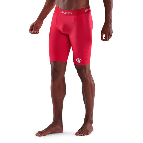 SKINS SERIES-1 MEN'S HALF TIGHTS RED