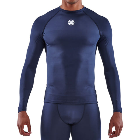 SKINS SERIES-1 MEN'S LONG SLEEVE TOP NAVY BLUE