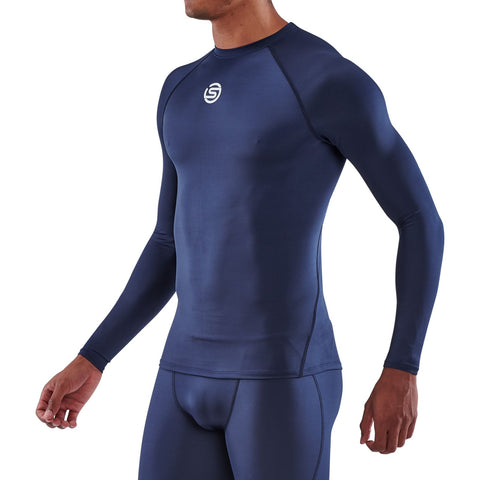 SKINS SERIES-1 MEN'S LONG SLEEVE TOP NAVY BLUE