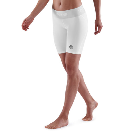 SKINS SERIES-1 WOMEN'S HALF TIGHTS WHITE