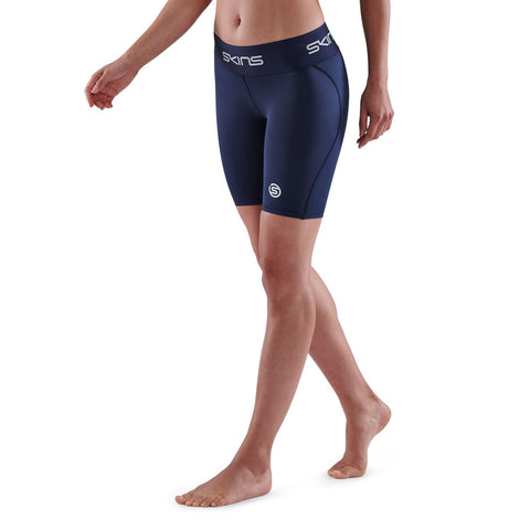 SKINS SERIES-1 WOMEN'S HALF TIGHTS NAVY BLUE