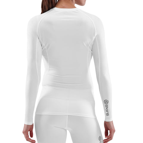 SKINS SERIES-1 WOMEN'S LONG SLEEVE TOP WHITE