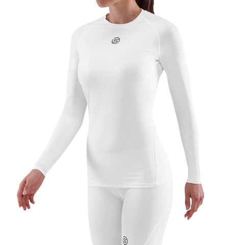 SKINS SERIES-1 WOMEN'S LONG SLEEVE TOP WHITE