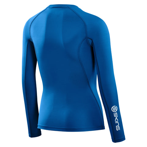 SKINS SERIES-1 YOUTH LONG SLEEVE TOP BRIGHT BLUE