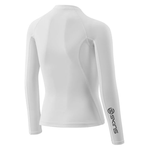 SKINS SERIES-1 YOUTH LONG SLEEVE TOP WHITE