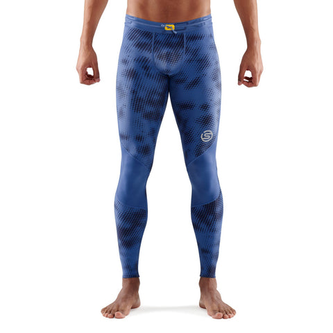 SKINS SERIES-3 MEN'S LONG TIGHTS CAMO BLUE