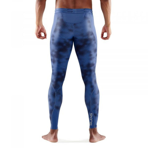 SKINS SERIES-3 MEN'S LONG TIGHTS CAMO BLUE