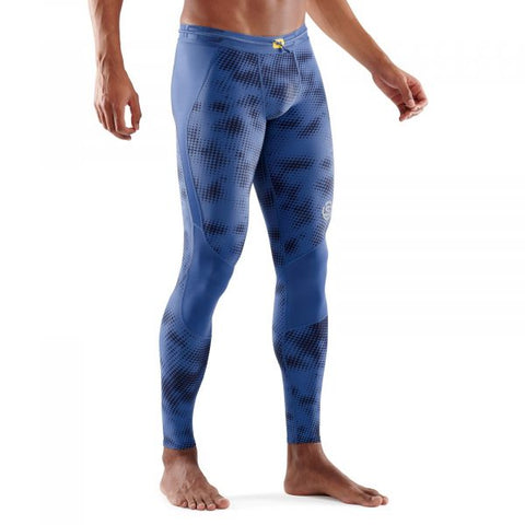 SKINS SERIES-3 MEN'S LONG TIGHTS CAMO BLUE