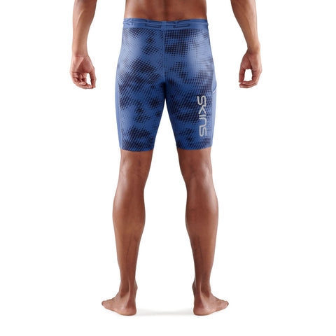 SKINS SERIES-3 MEN'S HALF TIGHTS CAMO BLUE