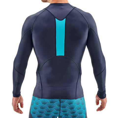 SKINS SERIES-3 MEN'S LONG SLEEVE TOP NAVY CYAN