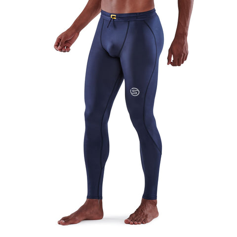 SKINS SERIES-3 MEN'S TRAVEL AND RECOVERY LONG TIGHTS NAVY BLUE