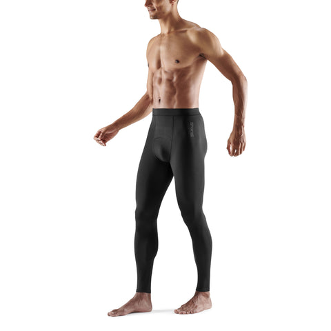 SKINS SERIES-3 MEN'S SLEEPWEAR LONG TIGHTS BLACK