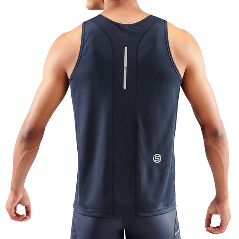 SKINS SERIES-3 MEN'S RUNNING SINGLET NAVY BLUE