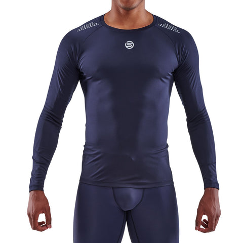 SKINS SERIES-3 MEN'S LONG SLEEVE ACTIVE TOP NAVY BLUE