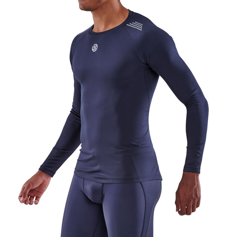 SKINS SERIES-3 MEN'S LONG SLEEVE ACTIVE TOP NAVY BLUE