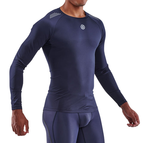 SKINS SERIES-3 MEN'S LONG SLEEVE ACTIVE TOP NAVY BLUE