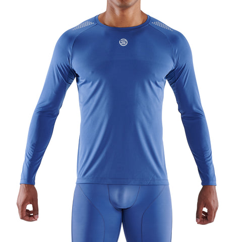 SKINS SERIES-3 MEN'S LONG SLEEVE ACTIVE TOP BLUE