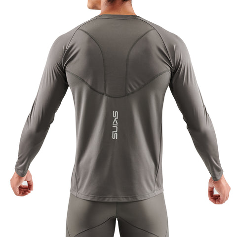 SKINS SERIES-3 MEN'S LONG SLEEVE ACTIVE TOP CHARCOAL