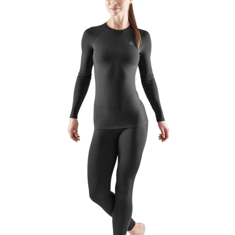 SKINS SERIES-3 WOMEN'S SLEEPWEAR LONG SLEEVE TOP BLACK