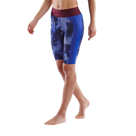 SKINS SERIES-3 WOMEN'S HALF TIGHTS BLUE CAMO