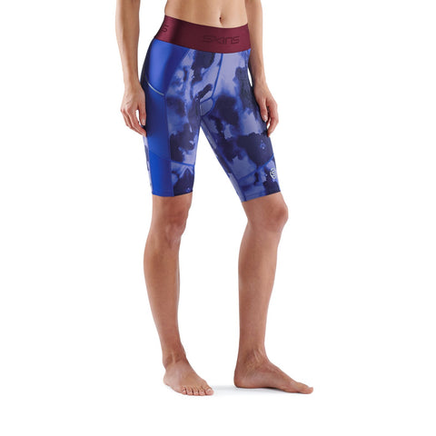 SKINS SERIES-3 WOMEN'S HALF TIGHTS BLUE CAMO