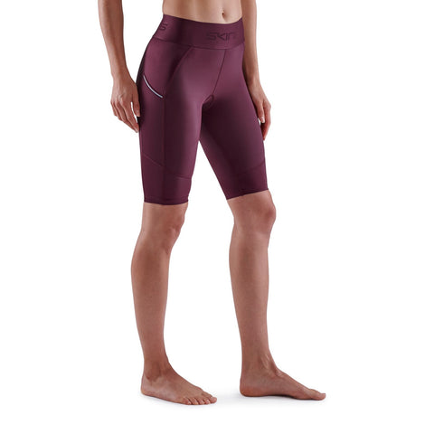 SKINS SERIES-3 WOMEN'S HALF TIGHTS BURGUNDY