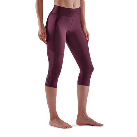 SKINS SERIES-3 WOMEN'S THERMAL 3/4 TIGHTS BURGUNDY