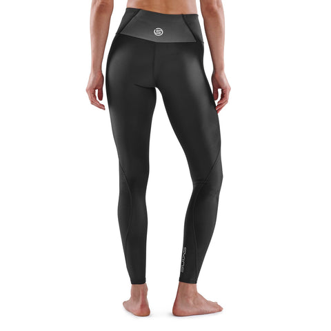 SKINS SERIES-3 WOMEN'S TRAVEL AND RECOVERY LONG TIGHTS BLACK